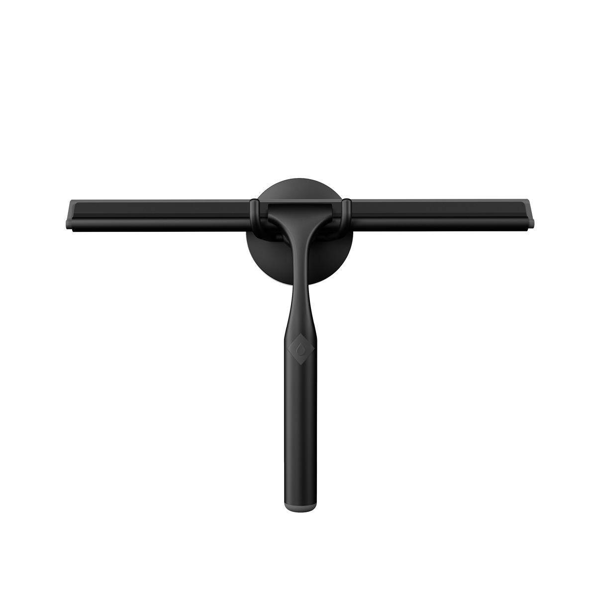 DELUXE Shower Squeegee with Gel Adhesive Hook - Matte Black