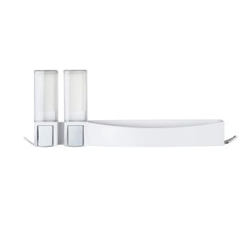 CLEVER COMBO - 1 x Clever Double Shower Dispenser + 1 x Clever Flip Shelf – Matte White