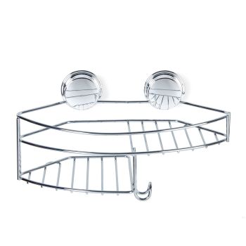 KROMA Stick N Lock Combo Shower Basket - Chrome