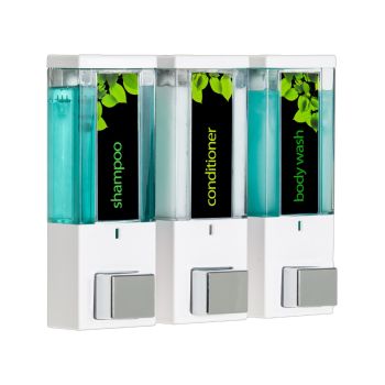 IQON Lockable Dispenser 3 - White with Transparent Chamber, Chrome Button