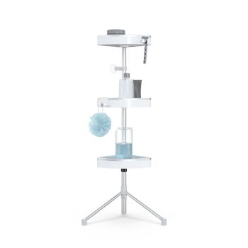 HiRISE 3 Standing Shower Caddy - White/Aluminium
