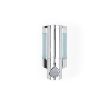 AVIVA Lockable 300ml Soap and Sanitiser Dispenser 1 - Chrome with Satin Silver Chamber, Chrome Button