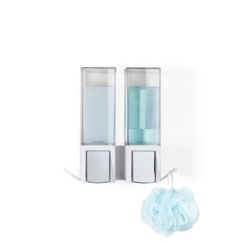 CLEVER 2 x 500ml Shower Dispenser Double - Matte White