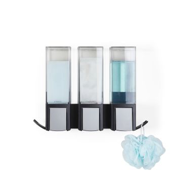 CLEVER 3 x 500ml Shower Dispenser Triple - Matte Black