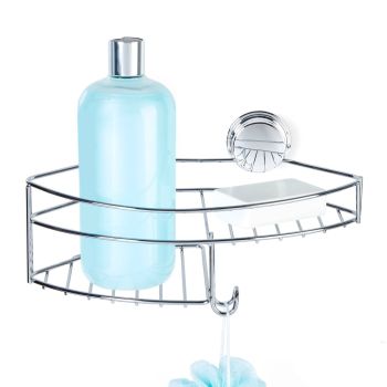 KROMA Stick N Lock Combo Shower Basket - Chrome 