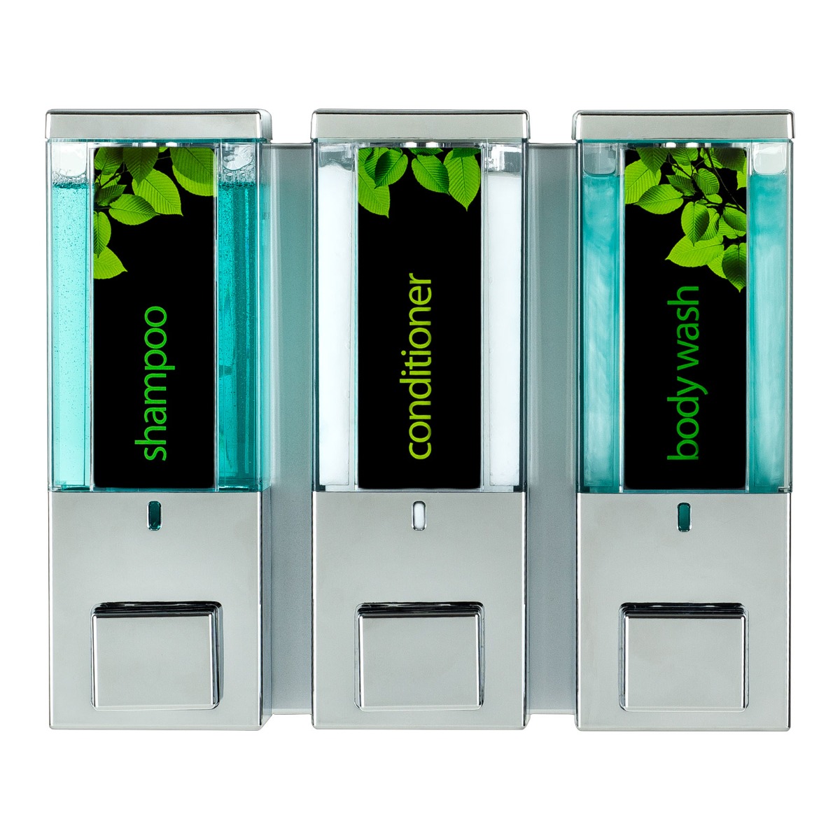 IQON Lockable Dispenser 3 - Chrome with Transparent Chamber, Chrome Button