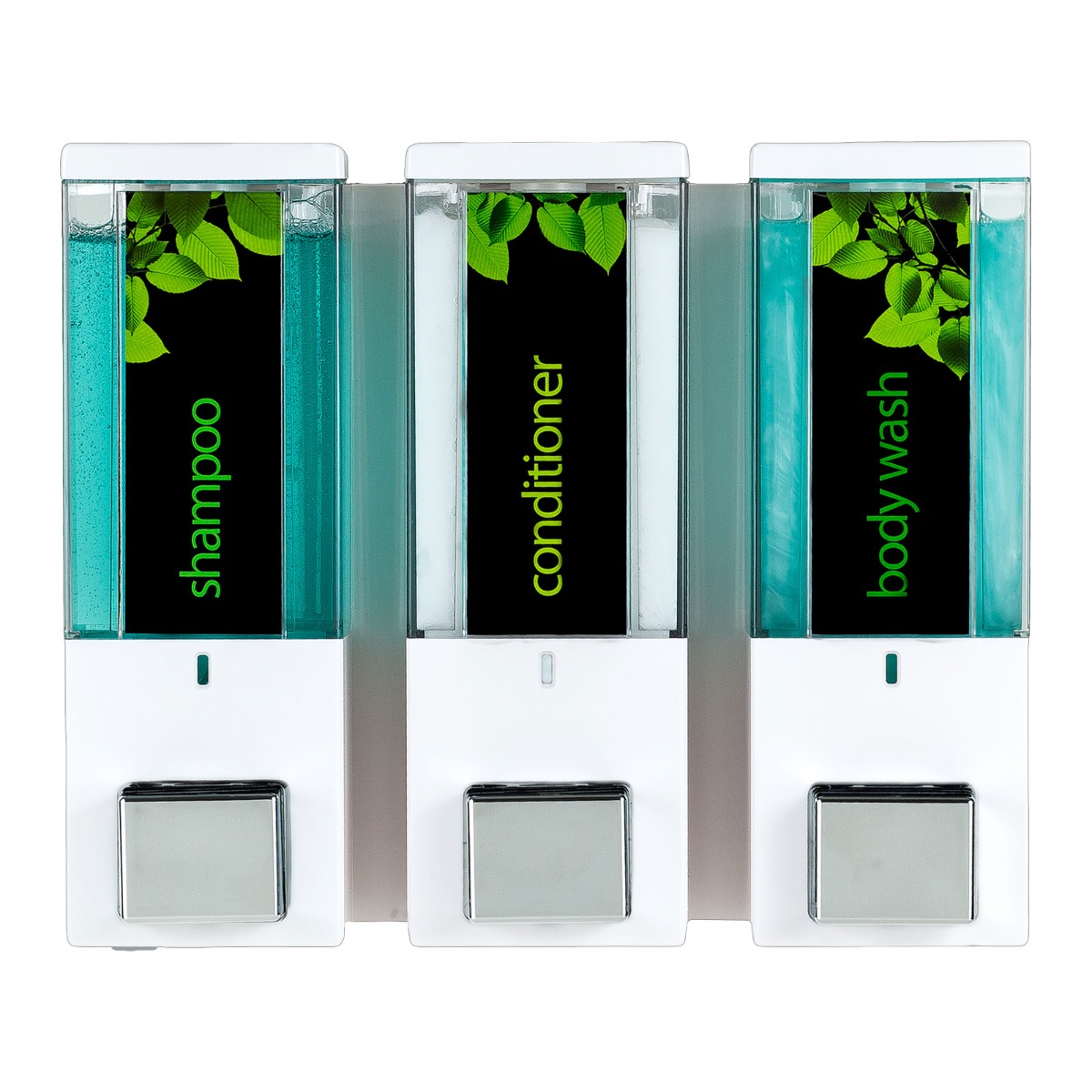 IQON Lockable Dispenser 3 - White with Transparent Chamber, Chrome Button